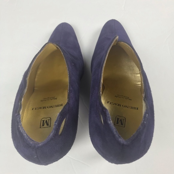 Bruno Magli | Sexy Deep Purple Suede Booties - Picture 4 of 8